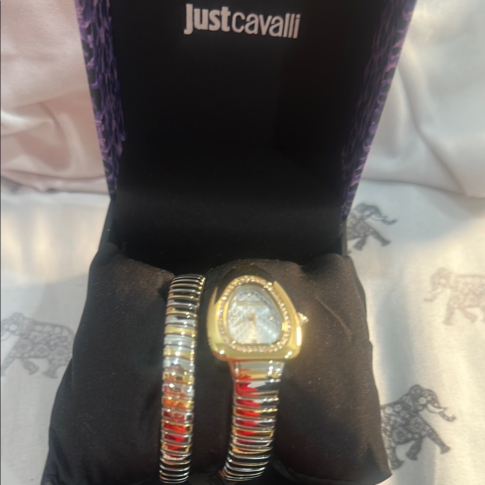 Just Cavalli Gold and Silver Watch with tag